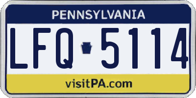 PA license plate LFQ5114