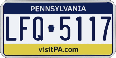 PA license plate LFQ5117