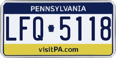 PA license plate LFQ5118
