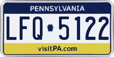 PA license plate LFQ5122