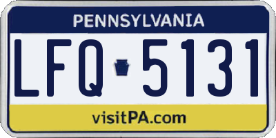 PA license plate LFQ5131