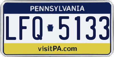 PA license plate LFQ5133