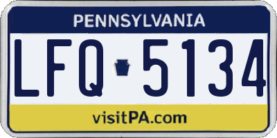 PA license plate LFQ5134