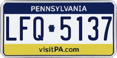 PA license plate LFQ5137