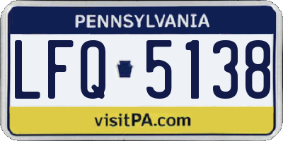 PA license plate LFQ5138