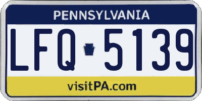 PA license plate LFQ5139