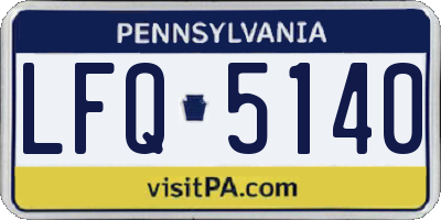 PA license plate LFQ5140