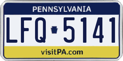PA license plate LFQ5141