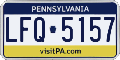 PA license plate LFQ5157