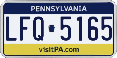 PA license plate LFQ5165