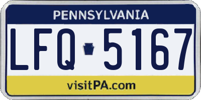 PA license plate LFQ5167