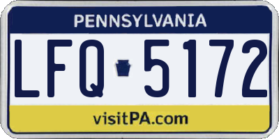 PA license plate LFQ5172