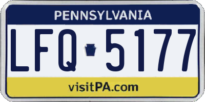 PA license plate LFQ5177