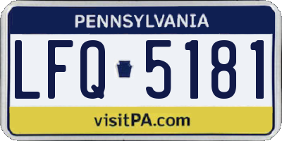PA license plate LFQ5181