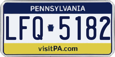 PA license plate LFQ5182