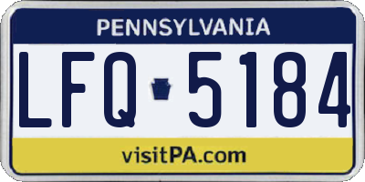 PA license plate LFQ5184