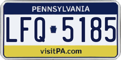 PA license plate LFQ5185