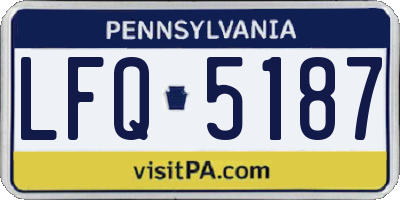 PA license plate LFQ5187