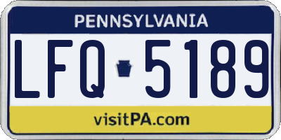 PA license plate LFQ5189