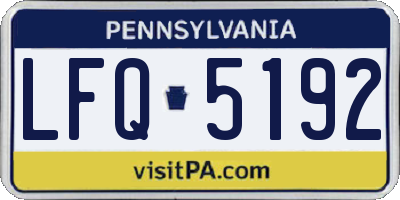 PA license plate LFQ5192