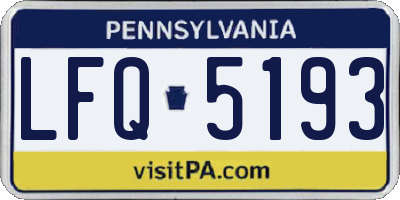 PA license plate LFQ5193