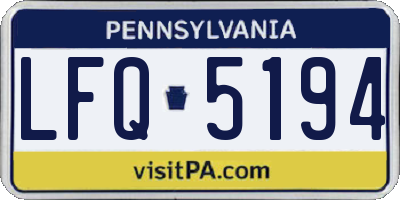 PA license plate LFQ5194