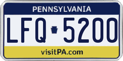 PA license plate LFQ5200
