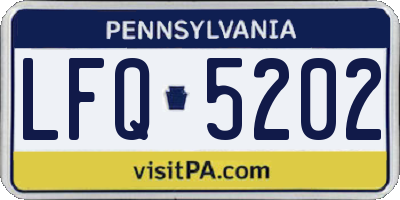 PA license plate LFQ5202