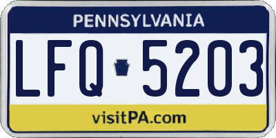 PA license plate LFQ5203
