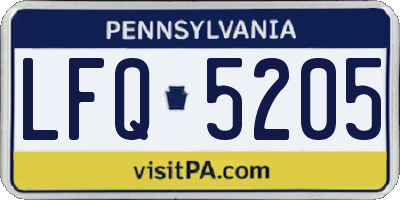 PA license plate LFQ5205