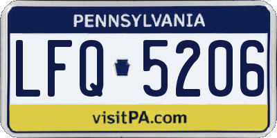 PA license plate LFQ5206