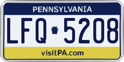 PA license plate LFQ5208