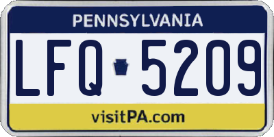 PA license plate LFQ5209
