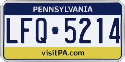 PA license plate LFQ5214