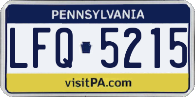 PA license plate LFQ5215