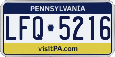 PA license plate LFQ5216