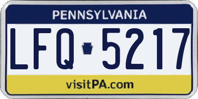 PA license plate LFQ5217