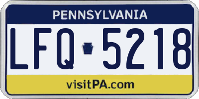 PA license plate LFQ5218