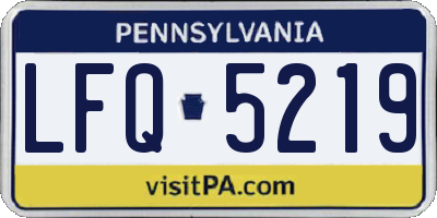 PA license plate LFQ5219