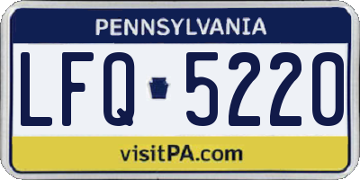 PA license plate LFQ5220