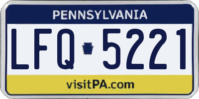 PA license plate LFQ5221