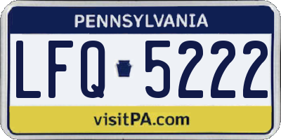 PA license plate LFQ5222