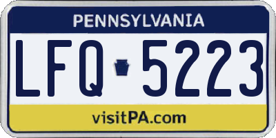 PA license plate LFQ5223