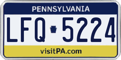 PA license plate LFQ5224