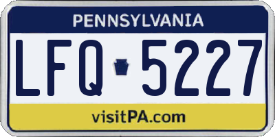 PA license plate LFQ5227