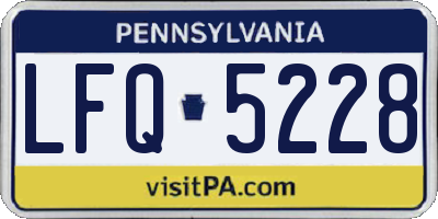 PA license plate LFQ5228