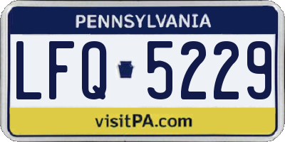 PA license plate LFQ5229