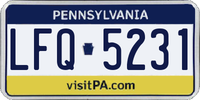 PA license plate LFQ5231