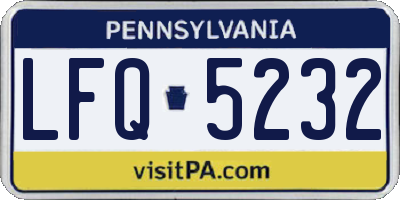 PA license plate LFQ5232