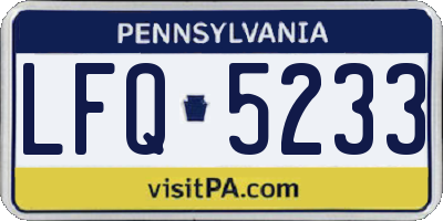 PA license plate LFQ5233